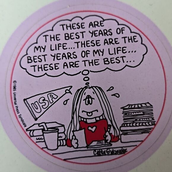 Humorous Cartoon Sticker Set 6 80s Catht Colorful Collect Y2k Hunkette Rare - Picture 6 of 14